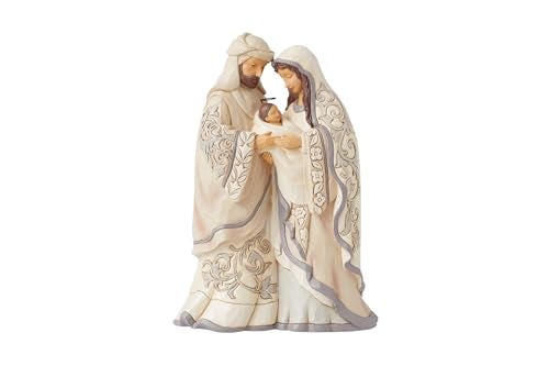 Enesco Jim Shore Heartwood Creek White Woodland Nativity Holy Family Figurine Resin Hand Painted Crafted Collectible Decorative Figurines Christmas Home Decor Sculpture Shelf Statue Gift 8 Inch - Image 1