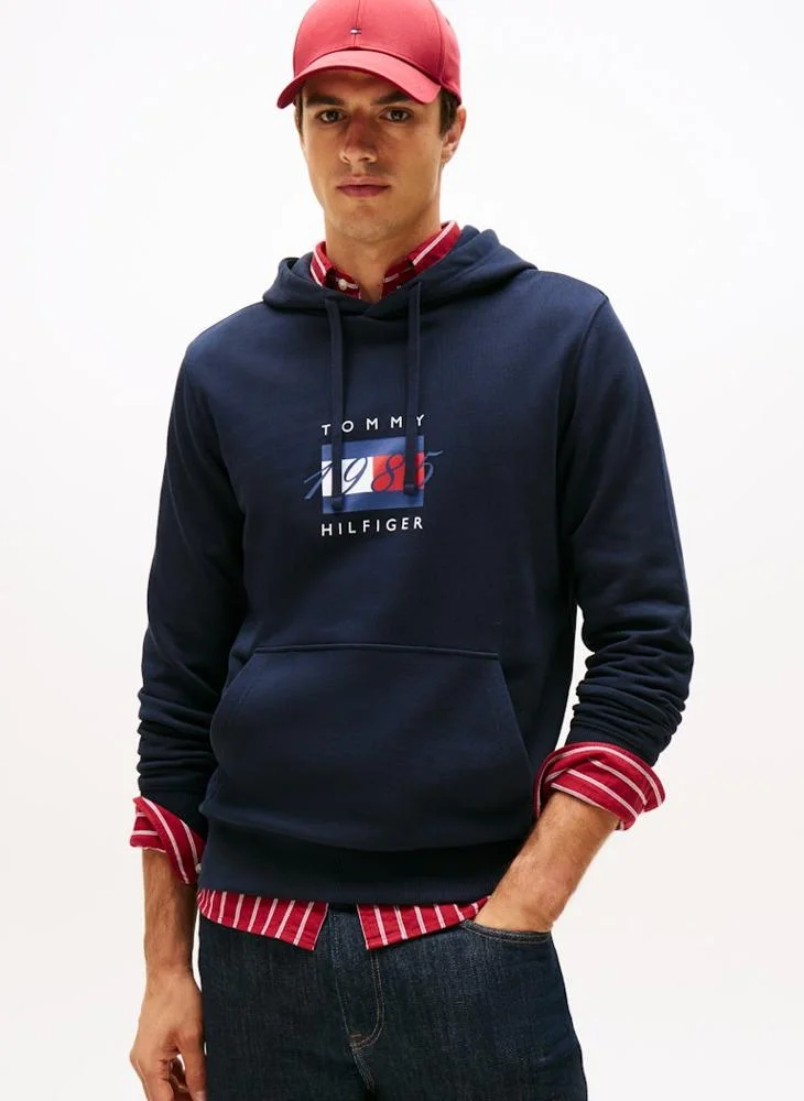 TOMMY HILFIGER Flag Graphic Drawstring Hoody