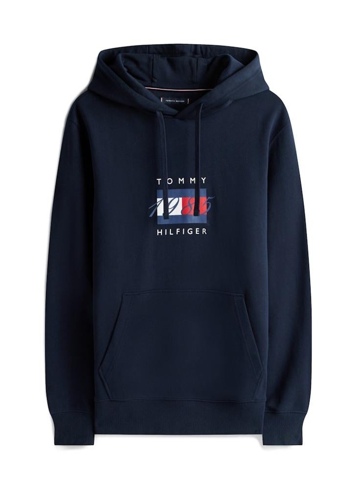TOMMY HILFIGER Flag Graphic Drawstring Hoody - Image 5