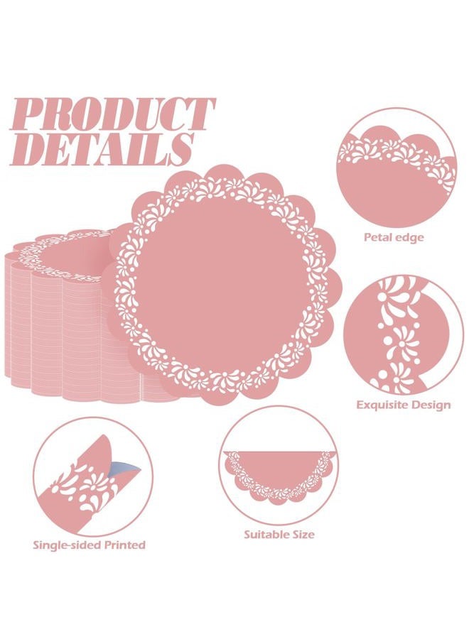 Stuffygreenus 100 Pcs Pink Platos De Barro Mexicanos Paper Placemats 13.5 Inches Cielito Lindo Party Decoration Disposable Scalloped Cinco De Mayo Paper Placemats for Fiesta Mexican Baby Shower Decor - Image 3