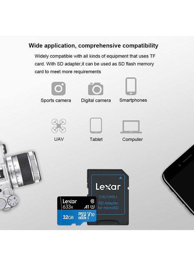 NIBEMINENT - Micro SD HC Class10 Memory Card With Adapter Blue/Black - Image 1