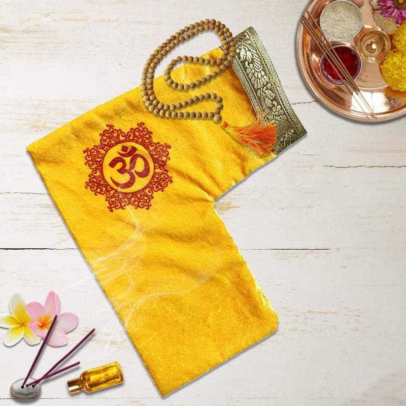 Shoppersduniya Japa Mala Gomukhi Bag for ChantingJapa Beads Pack of 1 Yellow