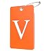 Gostwo 2 Pack Luggage Tags for Suitcases 26 Initial Letter Travel Luggage Baggage Identification Labels ID Tag Fully Bendable Tags with Stainless Steel Loop Orange Letter V - Image 2