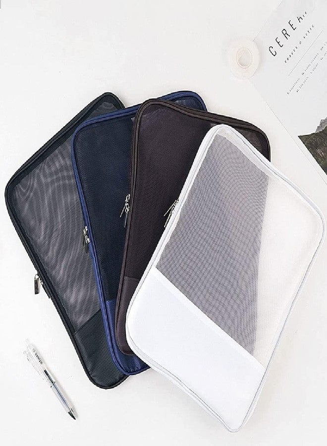 RIVOM A4 Mesh File Storage Bag & Document Organizer - Multipurpose Zip Pouch for Office Files, School Stationery & Travel Documents - Waterproof Mesh Storage Bag (Multicolor) - Image 3