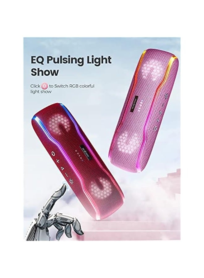 ANKOVO Portable Bluetooth Speaker, IPX7 Waterproof Wireless Speaker with Colorful Flashing Lights, 25W Super Bass 24H Playtime, 100ft Range, TWS Pairing for Outdoor, Home, Party, Beach, Travel - Image 5