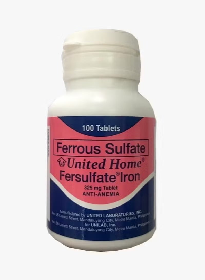 United Home - Sugar-Coated Ferrous Sulfate - 100 Tablets