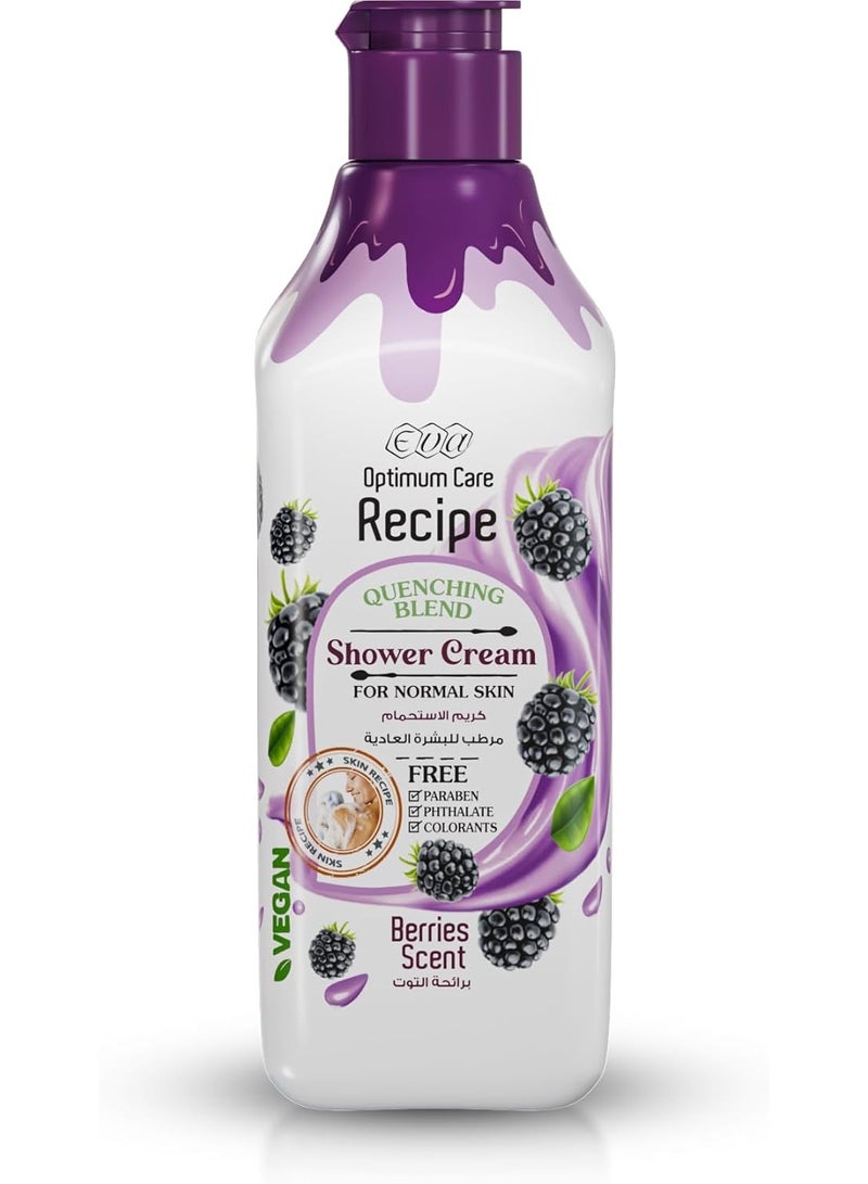 إيفا كريم استحمام مرطب للعناية المثلى للبشرة العادية - برائحة التوت 370 مل