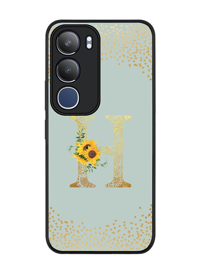 Stylizedd For vivo Y19s / Y19s Pro Case,Slim fit Camera Protection, Shockproof Thin Phone cover  - Custom Floral Monogram - H  (Light Grey )