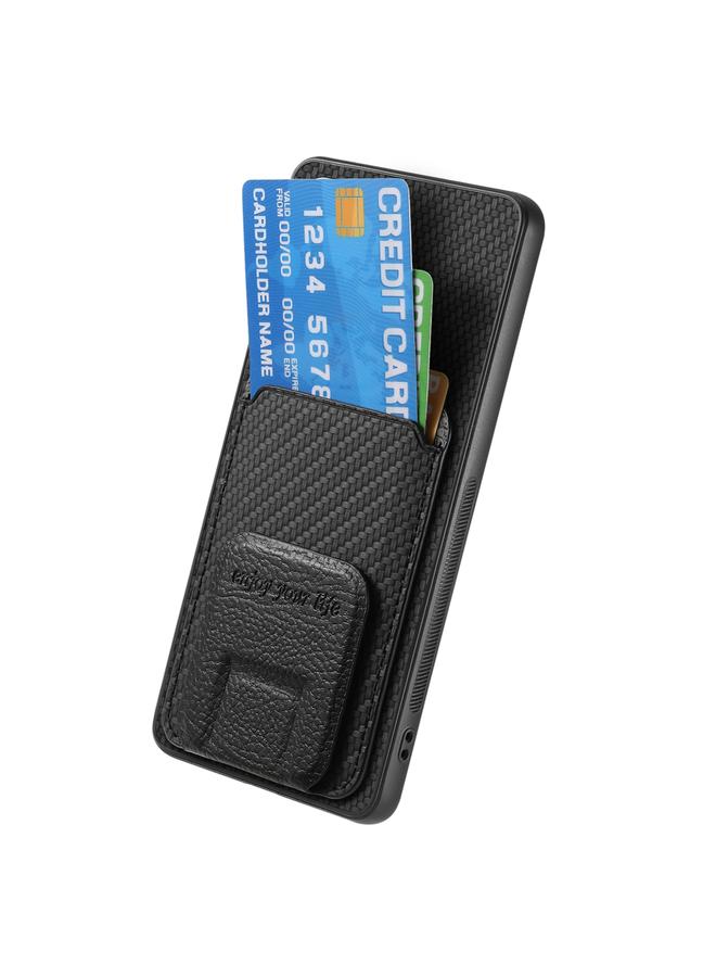S-TOP Case For Honor Magic7 Pro Carbon Fiber Card Bag Fold Stand Phone Case - Image 4
