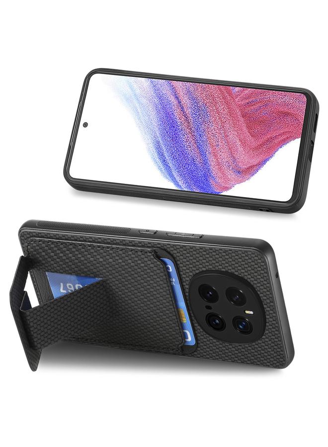 S-TOP Case For Honor Magic7 Pro Carbon Fiber Card Bag Fold Stand Phone Case - Image 5