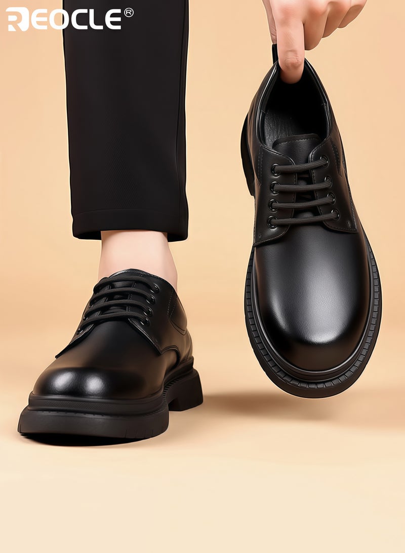 REOCLE Men's Business Shoes with Leather Design and Waterproof Feature Formal Dress Shoes with Lightweight Sole for Wedding Work Wear - Image 4