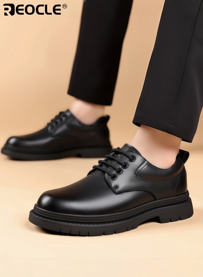 REOCLE Men's Business Shoes with Leather Design and Waterproof Feature Formal Dress Shoes with Lightweight Sole for Wedding Work Wear - Image 2