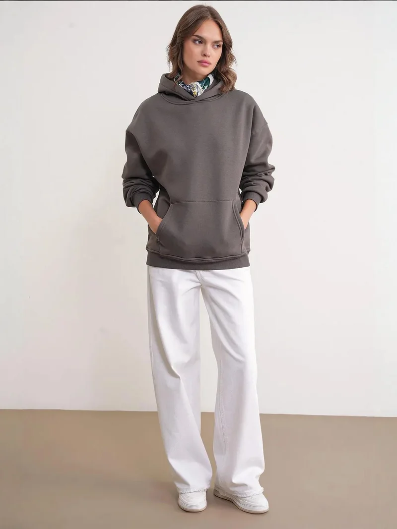 MixRay Mixray Oversized Hooded Sweatshirt with Pocket