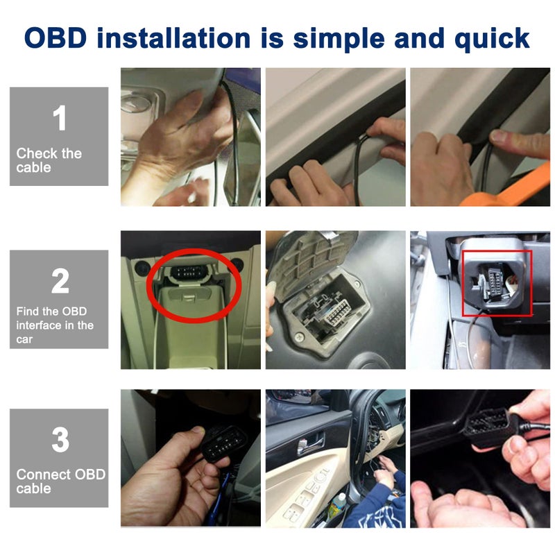 XMSJSIY OBD to USB Power Cable Adapter 16Pin OBD2 Male to 5V 2A USB Female Connector 12V 24V 36V to 5V 2A with Switch Button for Dash Camera Phone Car GPS DVR-0.5M/1.6FT - Image 5