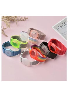 ECVV 4 Pieces Apple Airtag Wristband for Airtag Nylon Airtag Bracelet Anti-Lost GPS Trackers Protector Case Cover Watch Strap for Elderly Children Kids Velcro Adjustable Watch Bands  - Image 2