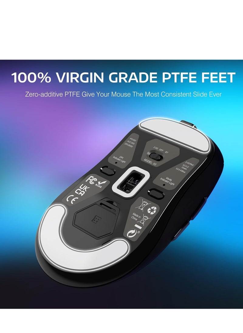Attack Shark - X3 Mouse Lightweight Wireless Gaming Mouse with Tri-Mode 2.4G/USB-C Wired/Bluetooth, PAW3395 Optical Sensor, Up to 26K DPI, 5 programmable Buttons for Laptop/Win/Mac/PC - Image 1
