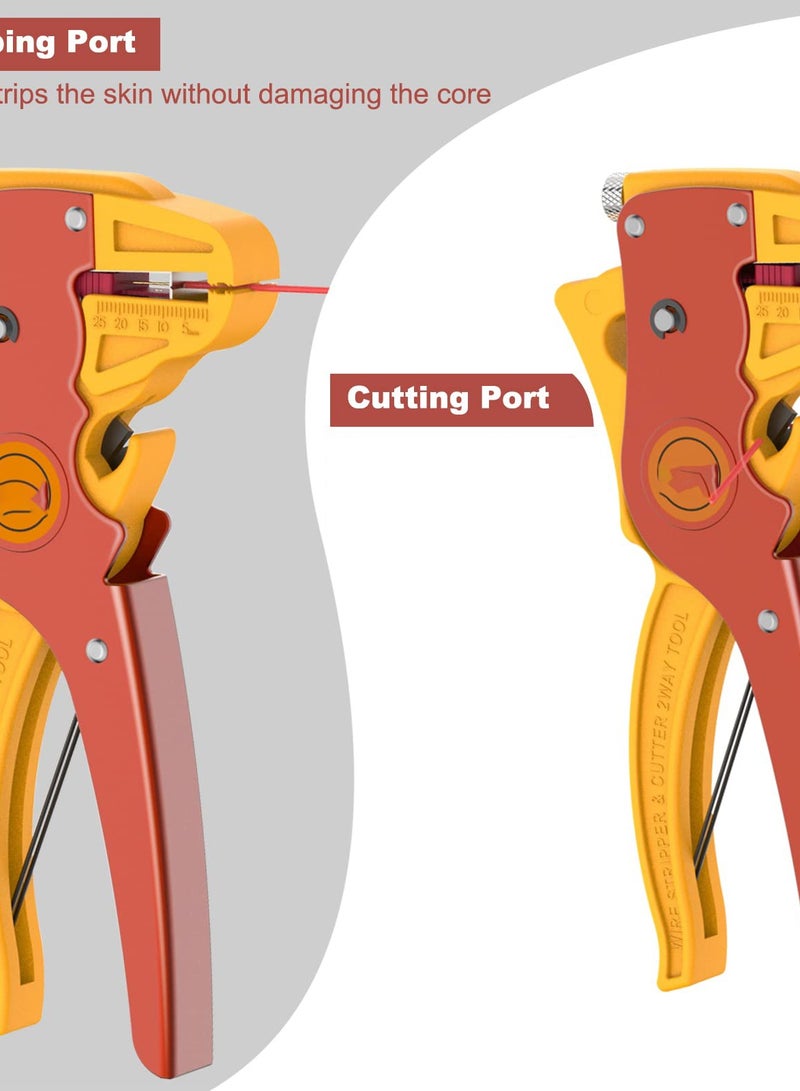 2-in-1 Automatic Wire Stripper and Cutter,Adjustable 10-24 AWG Electrical Cable Tool for Electronics and Automotive Repair - Image 4