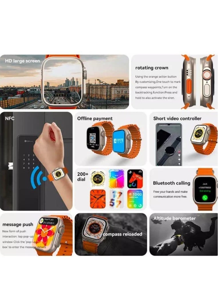 ELTRAZONE - New S8 Ultra Smartwatch Series 8 S8 Smart Watch Ultra AI Voice Smart Watch 2.0inch Bluetooth Call Wriless Charging Watch 8 Ultra - Image 1