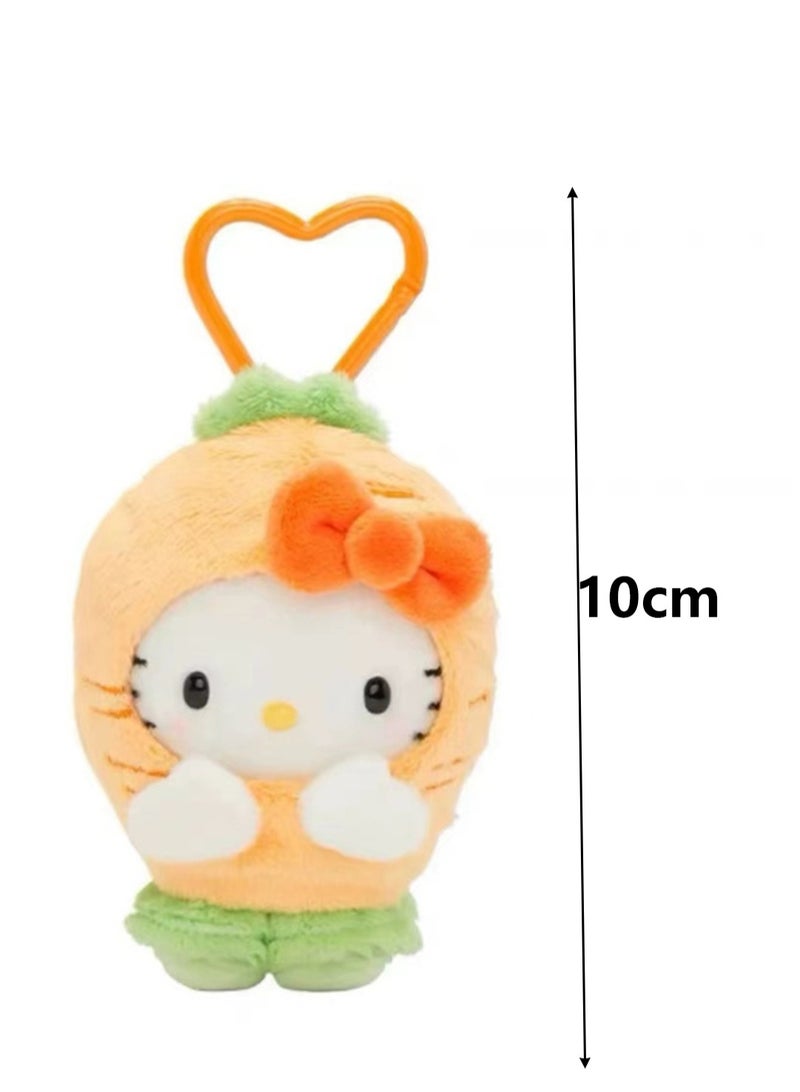 (Carrot) Cute Vegetable Story Fruit and Vegetable Series KT Cat Plush Toy Keychain Decoration - Image 2