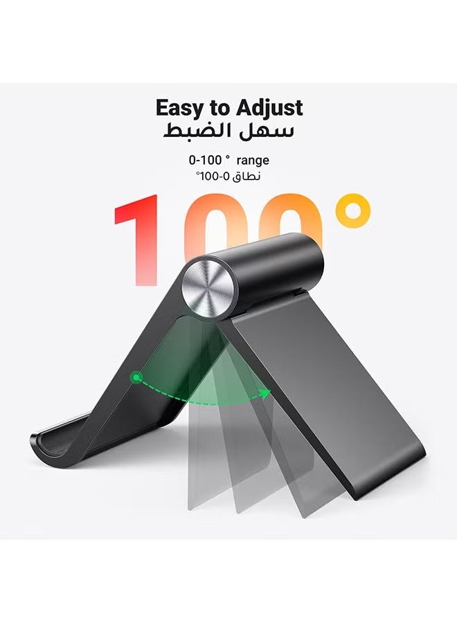 Portable Phone Stand Desk Phone Holder, Stable Mobile Phone Stand Holder Compatible for Most Phones, iPhone 15 Pro/Pro Max, Samsung Galaxy, Tablet/iPad Black 4-7.9\" Black - Image 2