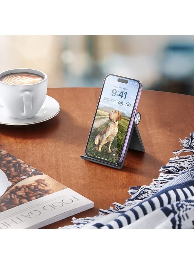 Portable Phone Stand Desk Phone Holder, Stable Mobile Phone Stand Holder Compatible for Most Phones, iPhone 15 Pro/Pro Max, Samsung Galaxy, Tablet/iPad Black 4-7.9\" Black - Image 3