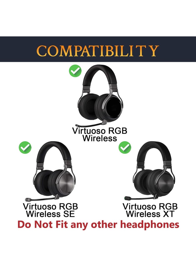 KISSUN Mesh Fabric Earpads Replacement for Corsair Virtuoso RGB Wireless XT SE Gaming Headset, Ear Pads Cushions with High-Density Noise Isolation Foam, Added Thickness - - Image 2