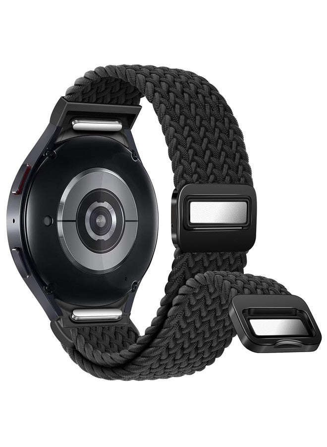 BandRain One Click No Gap Magnetic Braided Bands Compatible with Samsung Galaxy Watch 6 4 5 Band 40mm 44mm/Watch 6 4 Classic 47mm 43mm 42mm 46mm/Watch 5 Pro 45mm, 20mm Elastic Nylon Sport Strap for Men Women - Image 1