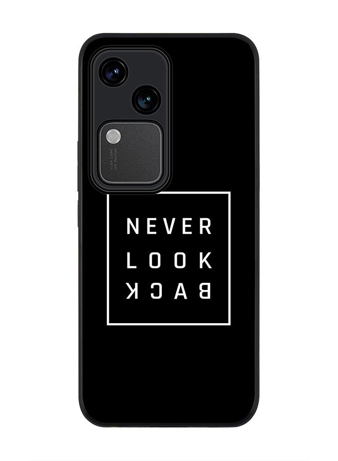 Stylizedd Rugged Black edge case for Vivo V30 5G, Slim fit Soft Case Flexible Rubber Edges Anti Drop TPU Gel Thin Cover -  Never look back - Image 1