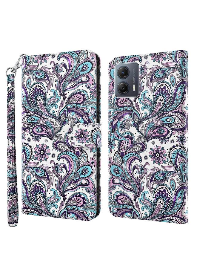 اس-توب جراب لهاتف Motorola Moto G14 بنمط رسم ثلاثي الأبعاد، جراب هاتف جلدي قابل للطي - Image 1