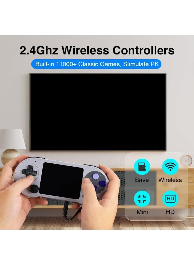 ELTRAZONE SF2000 Retro Handheld Game Console with 11,000 Built-in Games, 3.0-Inch IPS Display, 16GB TF Card, TV Output - Grey - Image 3