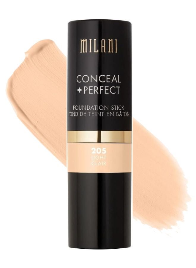 Milani Conceal + Perfect Foundation Stick - 205 Light Clair (0.46 Ounce) Vegan, Cruelty-Free Cream Foundation - Cover Under-Eye Circles, Blemishes & Skin Discoloration for a Flawless Finish - Image 1