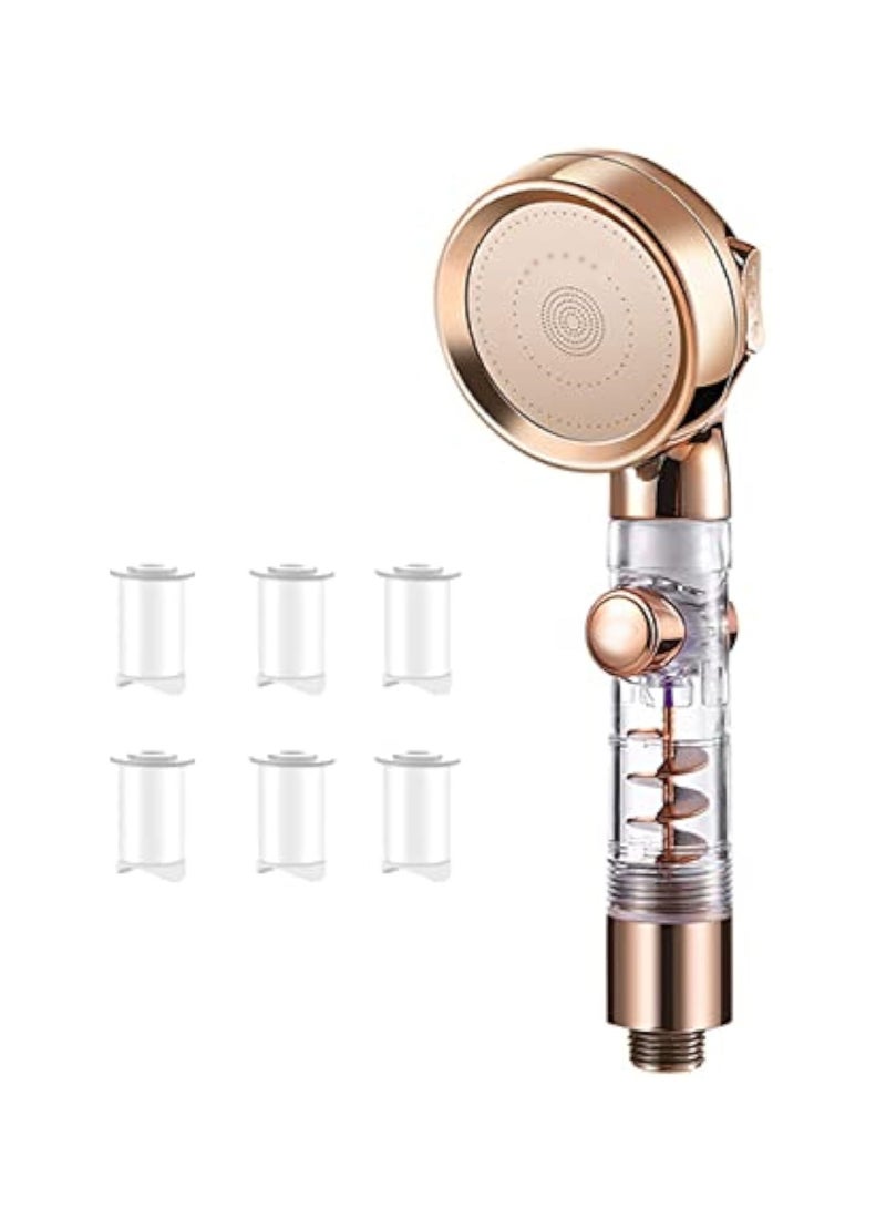 Filtered Shower Head, High Pressure u0026 Water Saving Showerheads with 3Setting Spray for Dry Skin and Hair (Gold ) - Image 1