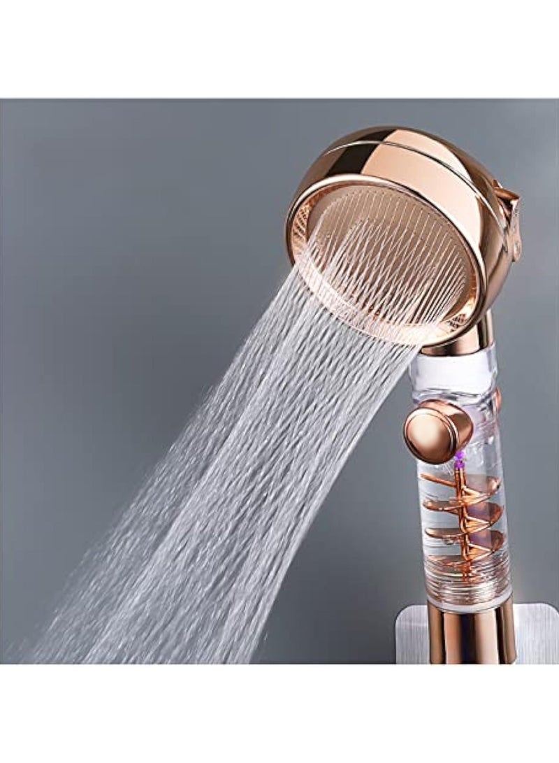 Filtered Shower Head, High Pressure u0026 Water Saving Showerheads with 3Setting Spray for Dry Skin and Hair (Gold ) - Image 2