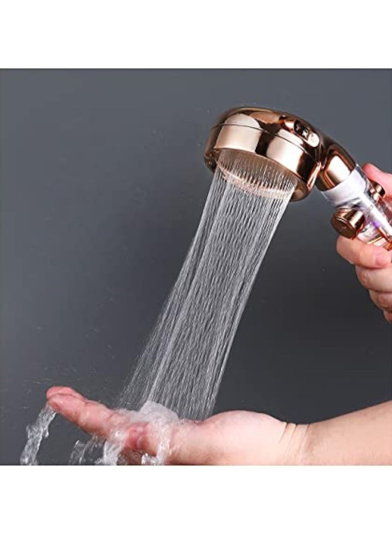 Filtered Shower Head, High Pressure u0026 Water Saving Showerheads with 3Setting Spray for Dry Skin and Hair (Gold ) - Image 4