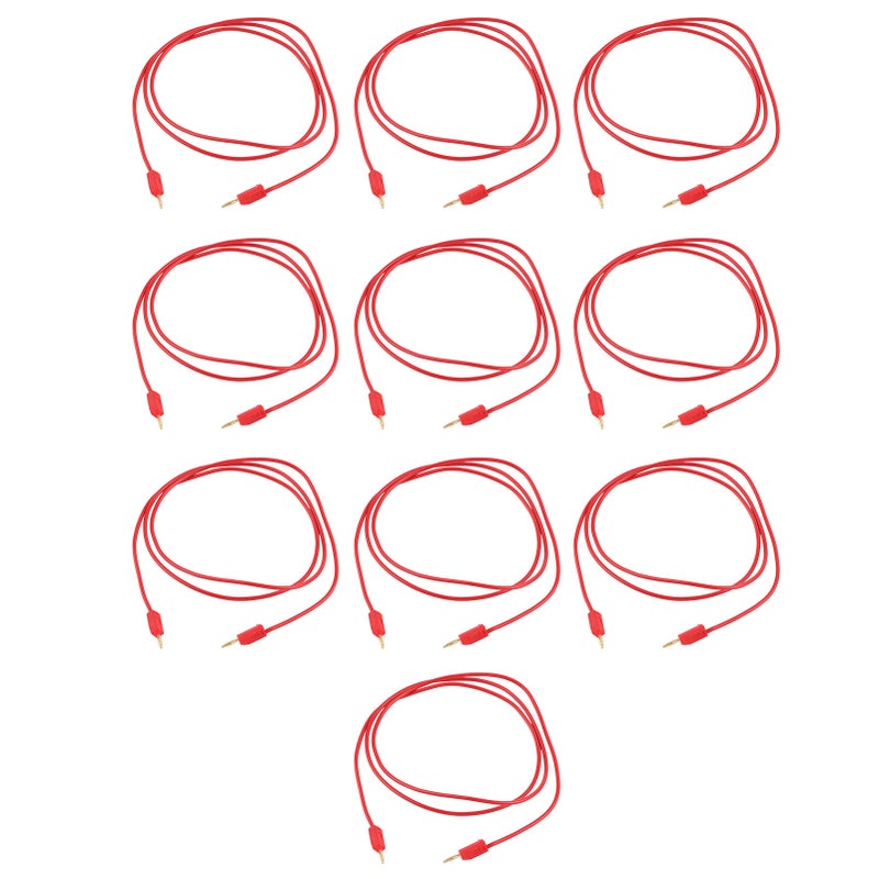 10Set Banana Plug Test Lead Brass PVC Electrical Test Wire Cable for Multimeter 2mm Red - Image 1