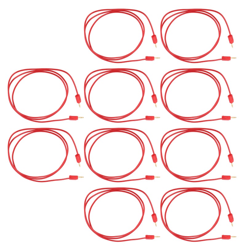 10Set Banana Plug Test Lead Brass PVC Electrical Test Wire Cable for Multimeter 2mm Red - Image 2