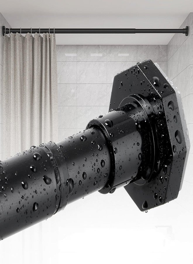 ALLZONE عصا ستارة دش ALLZONE بتوتر بدون حفر، 29 إلى 85 بوصة، عصي ستارة توتر للنافذة، عصا دش قابلة للتعديل للحمام، عصي توتر ثقيلة تناسب أنواع الجدران المختلفة، سوداء - Image 1