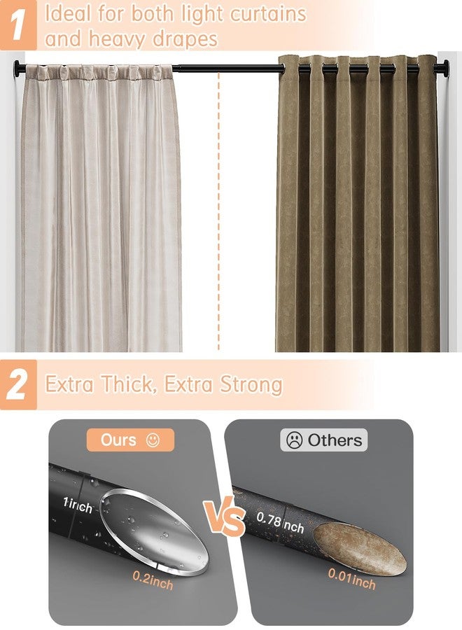 ALLZONE عصا ستارة دش ALLZONE بتوتر بدون حفر، 29 إلى 85 بوصة، عصي ستارة توتر للنافذة، عصا دش قابلة للتعديل للحمام، عصي توتر ثقيلة تناسب أنواع الجدران المختلفة، سوداء - Image 5