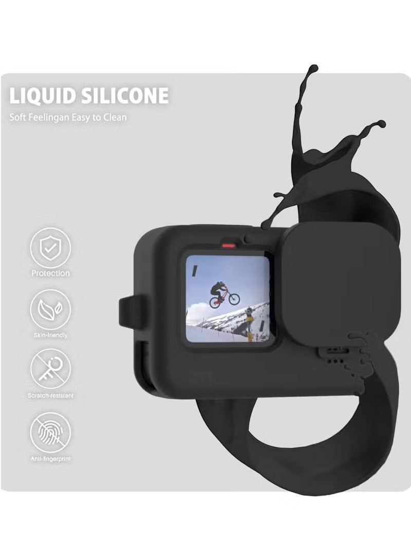 Silicone Sleeve Case For Go Pro Hero, Waterproof Sturdy Durable Camera Protective Case, Protective Underwater Diving Housing For Go Pro Hero 11, Hero 10, Hero 9, (Black)  - Image 2