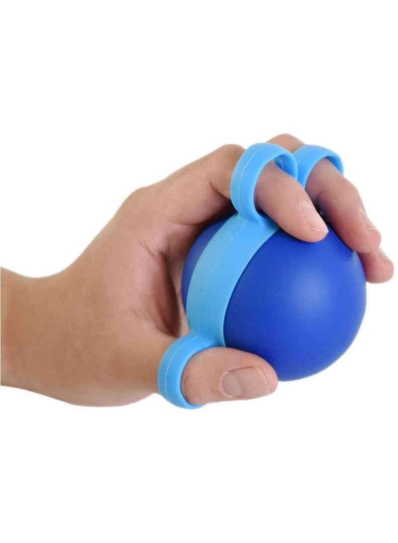 HW Hand Strengthener, Grip Strengthener & Forearm Exerciser for Arthritis, Carpal Tunnel, Guitar, Rock Climbing, Stress Reduction - Blue Silicone Ball - Image 4