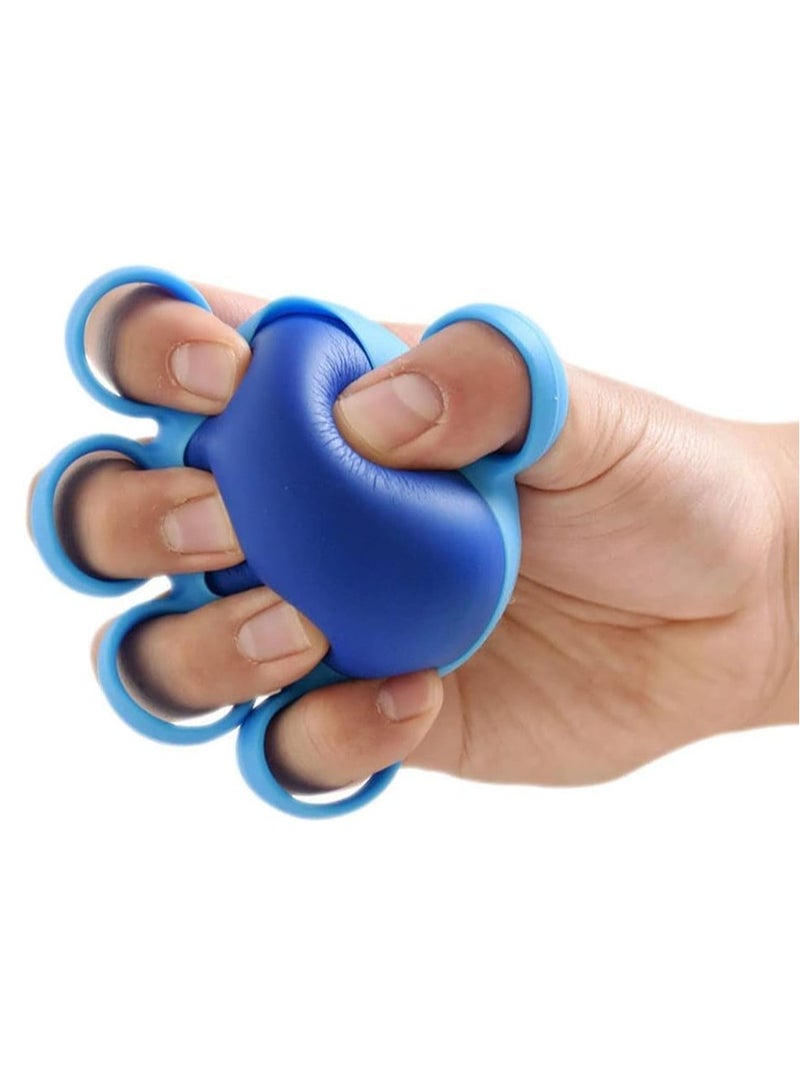 HW Hand Strengthener, Grip Strengthener & Forearm Exerciser for Arthritis, Carpal Tunnel, Guitar, Rock Climbing, Stress Reduction - Blue Silicone Ball - Image 5