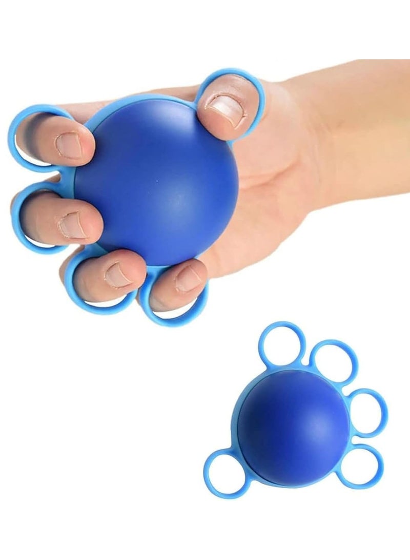 HW Hand Strengthener, Grip Strengthener & Forearm Exerciser for Arthritis, Carpal Tunnel, Guitar, Rock Climbing, Stress Reduction - Blue Silicone Ball - Image 1