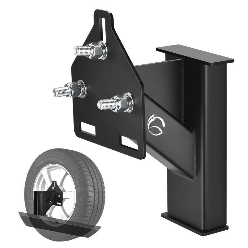 GADFISH Stake Pocket Spare Tire Carrier Mount 3Nuts Design Trailer Bracket Heavy Duty Holder Fits 4 5 6 Lugs Trailer Wheels on 445475555and 6Bolt Patterns Holds up to 150 Lbs