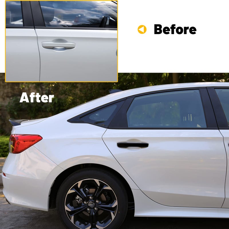 Thenice for 11th Gen Civic Door Handle Cover Snap-on No Tape Exterior Handle Protection Compatible with Honda Civic 2026 2025 2024 2023 2022 Accessories, Accord CR-V HR-V 2023-2026 -Piano Black - Image 4
