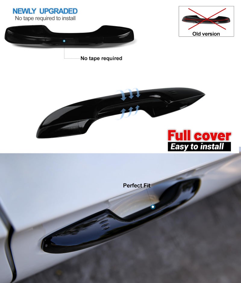 Thenice for 11th Gen Civic Door Handle Cover Snap-on No Tape Exterior Handle Protection Compatible with Honda Civic 2026 2025 2024 2023 2022 Accessories, Accord CR-V HR-V 2023-2026 -Piano Black - Image 2