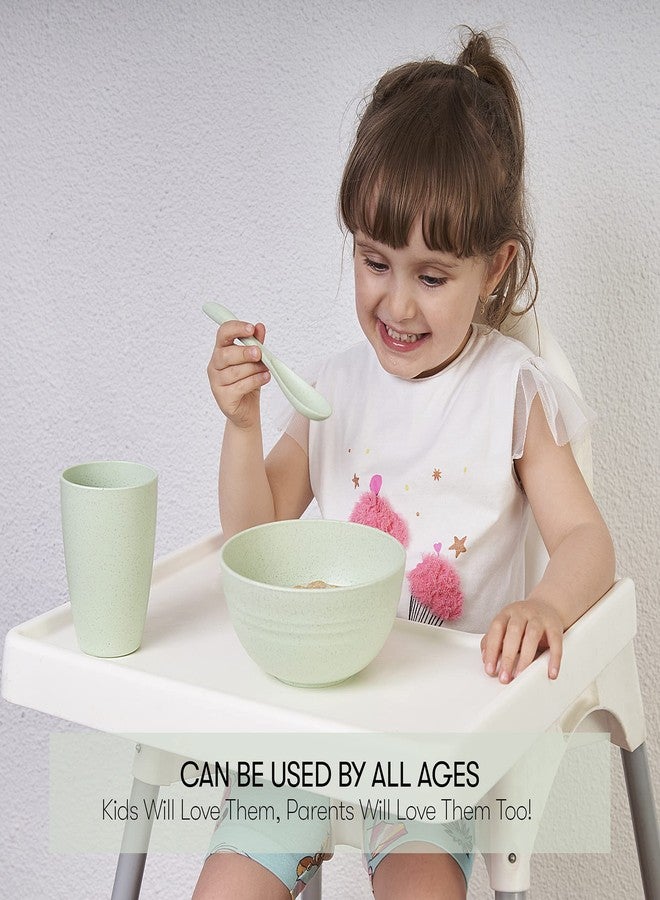 SWEVEN Wheat Straw Dinnerware Sets (28 pcs) | Unbreakable Dinnerware Sets | Dishwasher Microwave Safe Dinnerware | Eco Friendly Non Breakable Dinnerware Sets | Plates, Bowls, Cups, Cutlery | Dish Set for 4 - Image 5