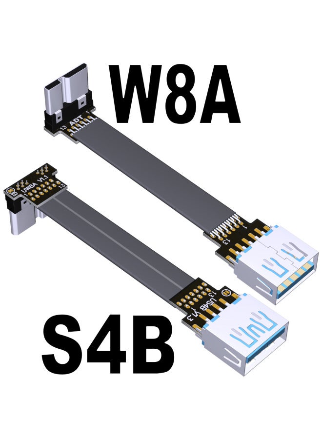 كابل بيانات اتصال Usb3.0 ذكر إلى أنثى مسطح ورقيق من النوع A محول Micro-B Adt-Color: S4b-w8a 13p Welding Id-80cm  - Image 1