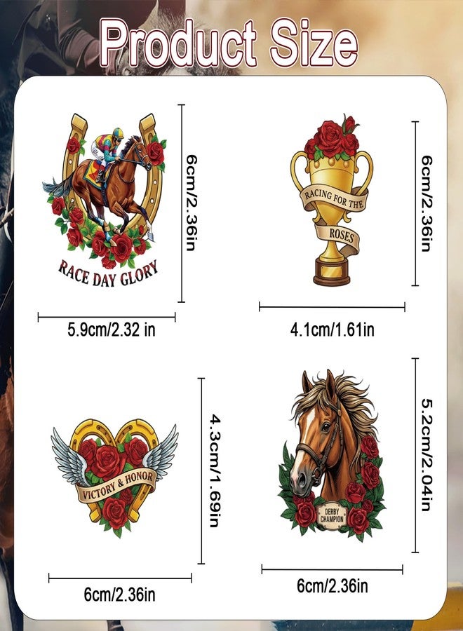 Raxfly 50 Pcs Horse Racing Stickers, Derby Day Themed Decals, Pony Animal Stickers for Water Bottles,Party Favors, Scrapbooking and DIY Decorations, Horse Party Favors & Gifts - Image 3