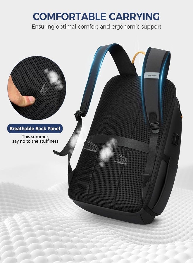Ponhog Business Backpack for Men - Tech Backpack fit 17.3 Inch Laptop Travel Backpack 900D with USB Charging Port Anti-Theft Pocket Waterproof Smart Backpack 35L Black - Image 5