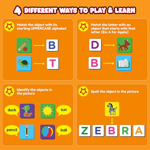 PLAY PANDA Magnetic Learn to Spell Animals with 104 Magnetic Tiles, Educational Magnetic Board Game for Kids with Picture and Alphabet Magnets for Spelling Practice - Image 5